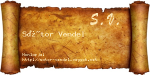 Sátor Vendel névjegykártya